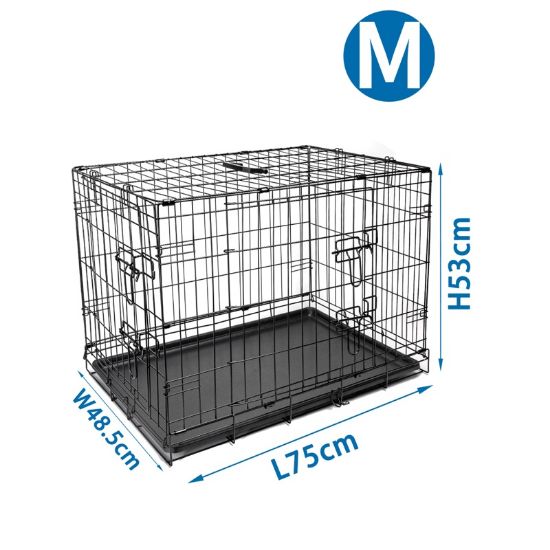 Εικόνα της Dog wire cage L75*W48.5*H53cm Steel Black
