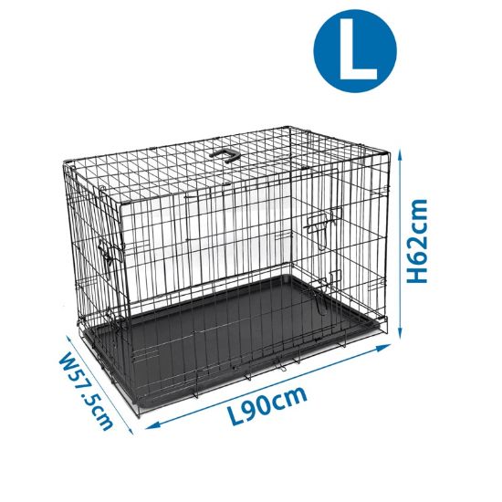 Εικόνα της Dog wire cage L90*W57.5*H62cm Steel Black