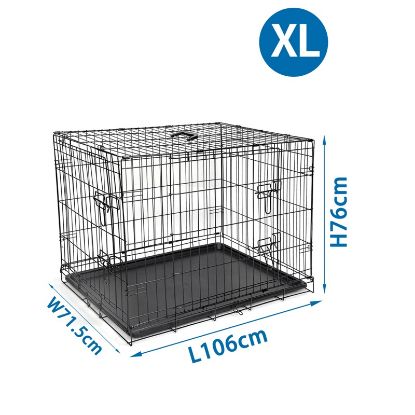 Εικόνα της Dog wire cage L106*W71.5*H76cm Steel Black